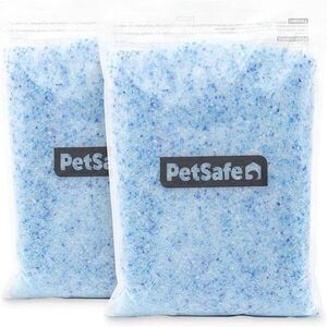 PetSafe ScoopFree Premium Blue Crystal Litter, 4.3 lb (Pack of 2) – Includes 2 Bags – Absorbs Odors 5x Faster than Clay Clumping – Low Tracking for Less Mess – Lasts up to a Month - Lightly Scented