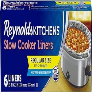 Reynolds Kitchens Slow Cooker Liners, Regular (Fits 3-8 Quarts), 6 Count