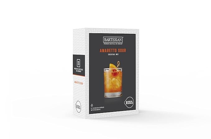 Bartesian Amaretto Sour Cocktail Mixer Capsules, Pack of 8 Cocktail Capsules, for Bartesian Premium Cocktail Maker (55414)